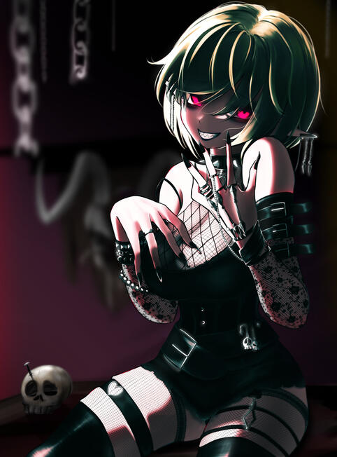 Lined coloring : goth