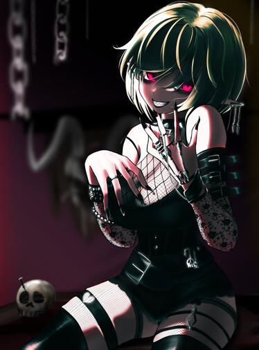 Lined coloring : goth
