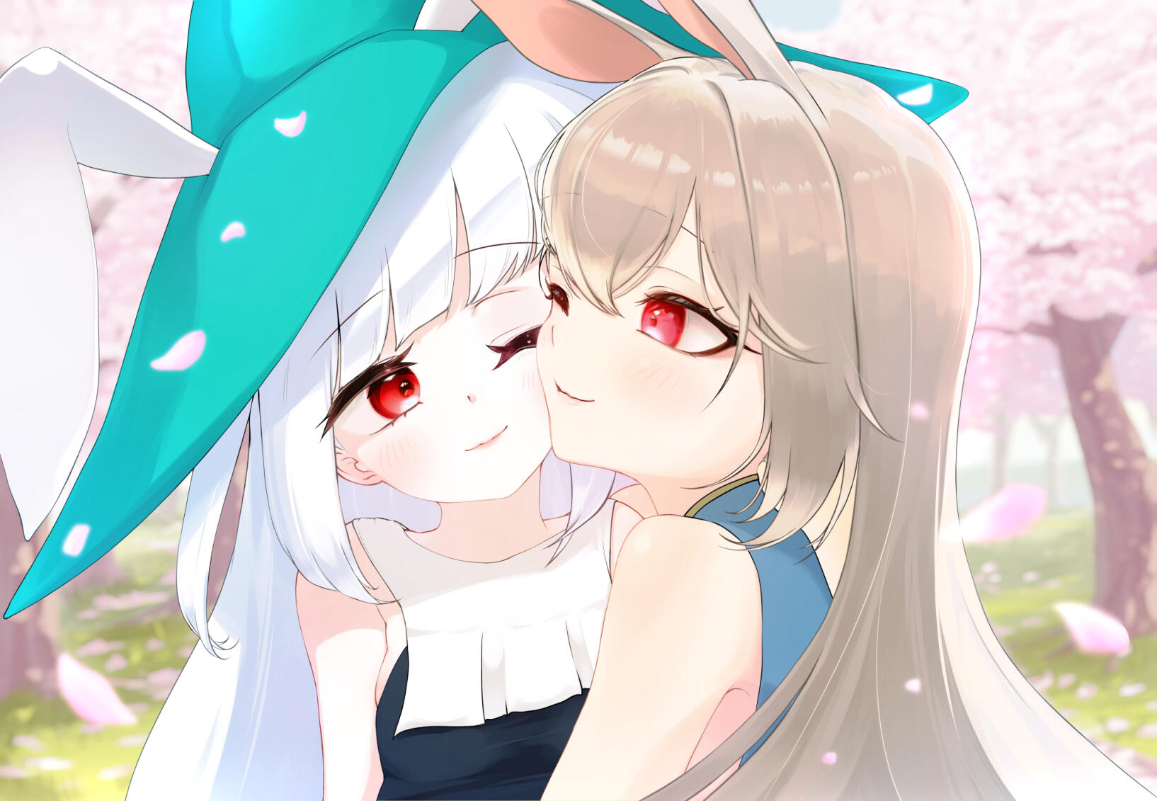 5.3kx3.7k pixels - Horizontal : Two Rabbit girls hugging